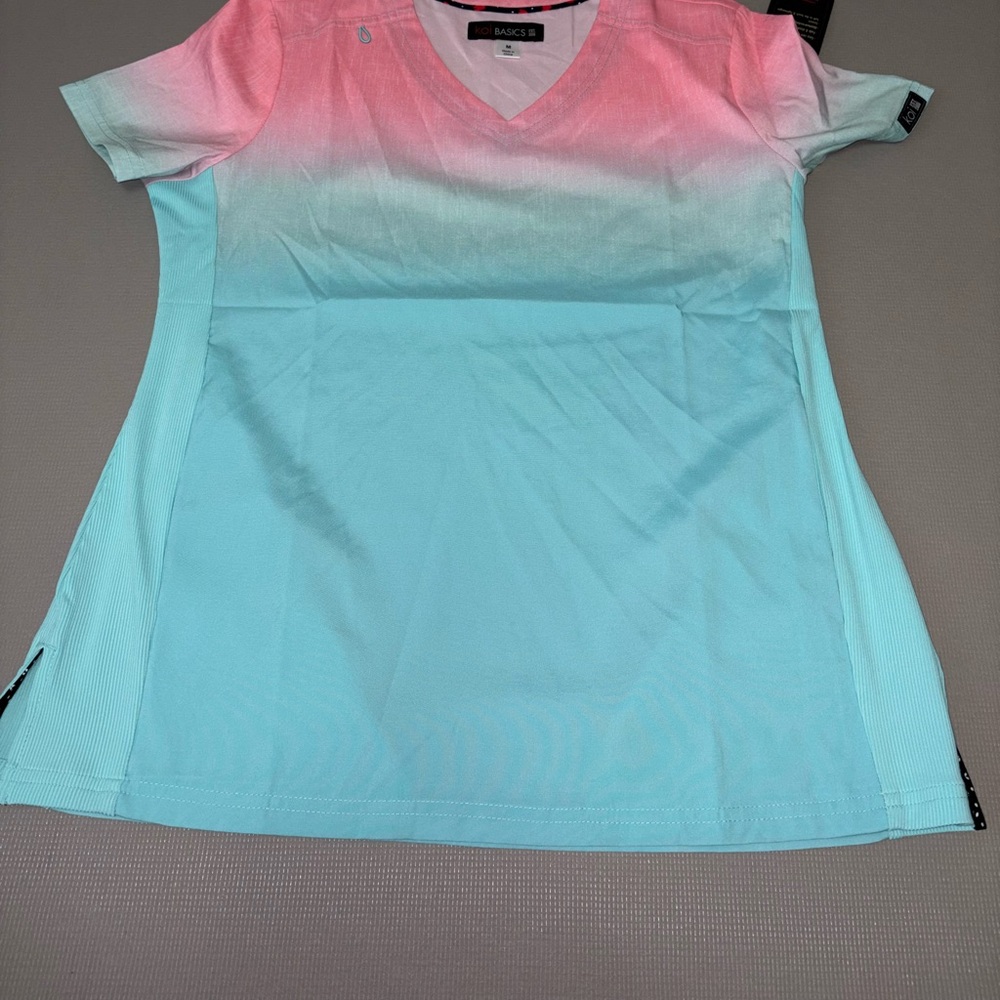 koi Pink and Blue Ombre scrub top